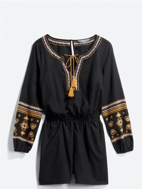 Market & Spruce Reyana Embroidered Linen Romper